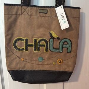 NEW Chala Tote Handbag Bag Large Everyday Brown Tan Bird Flower Purse NWT